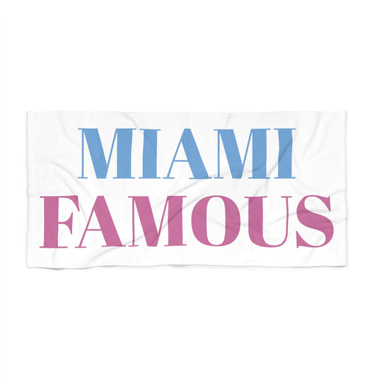 Miami Famous Beach Towel - Trendy Summer Pool Accessory